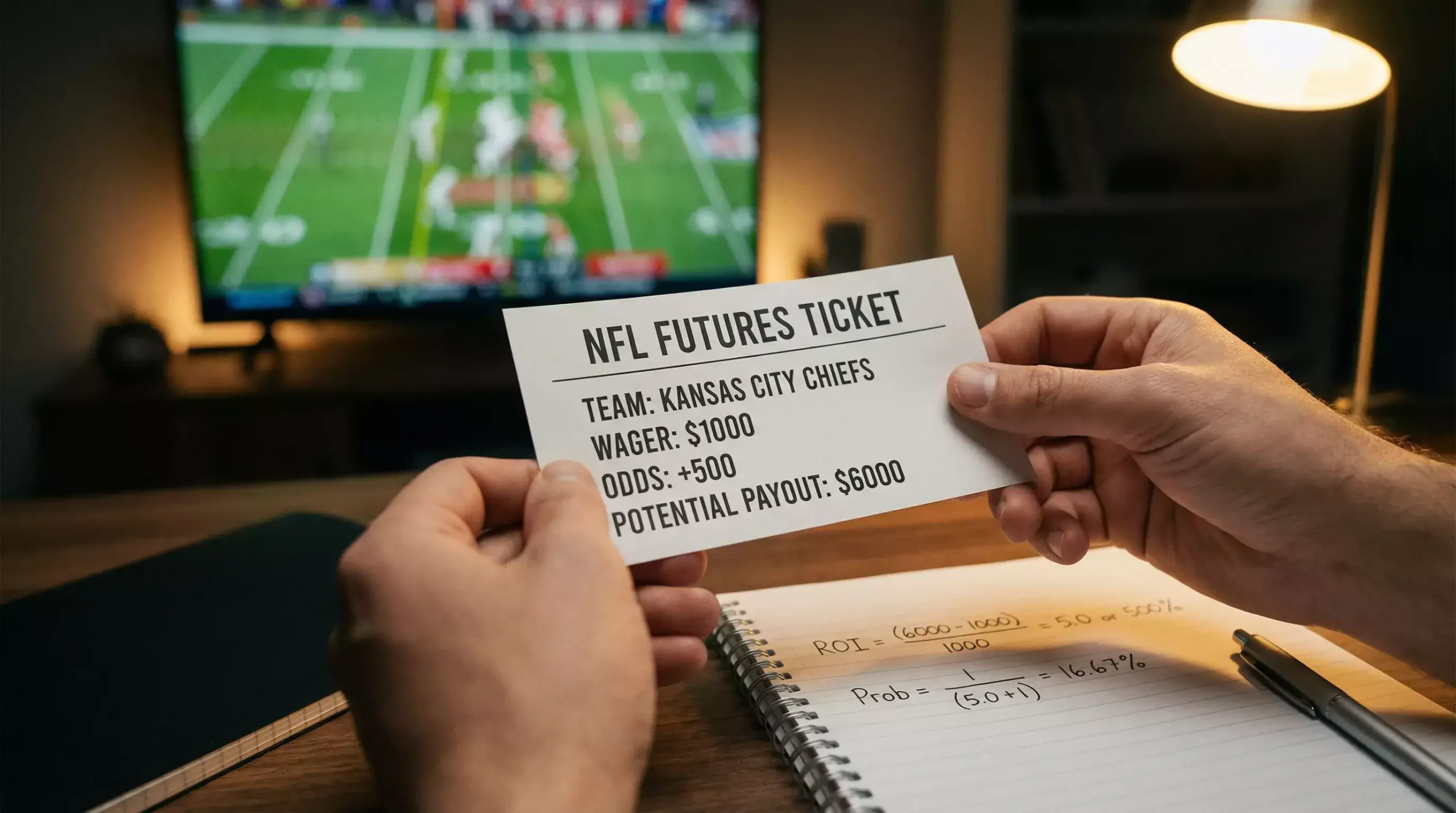 Image of a man holding a ticket for a match