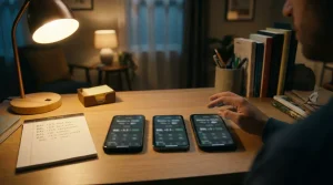 Image of smartphones with sports betting apps
