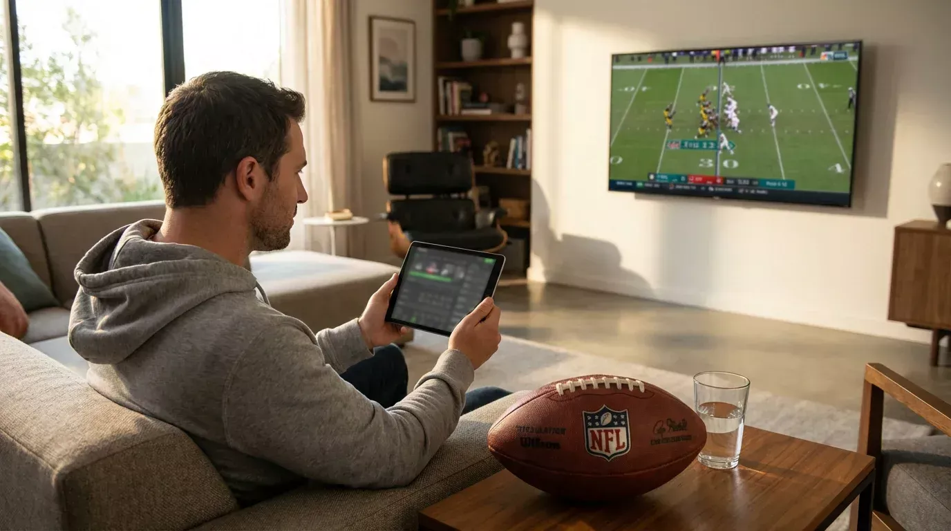 Image of a man watching a football match