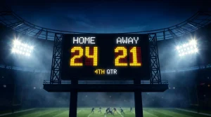 The image of the scoreboard with the results of the game