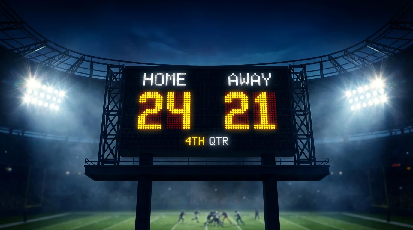 The image of the scoreboard with the results of the game